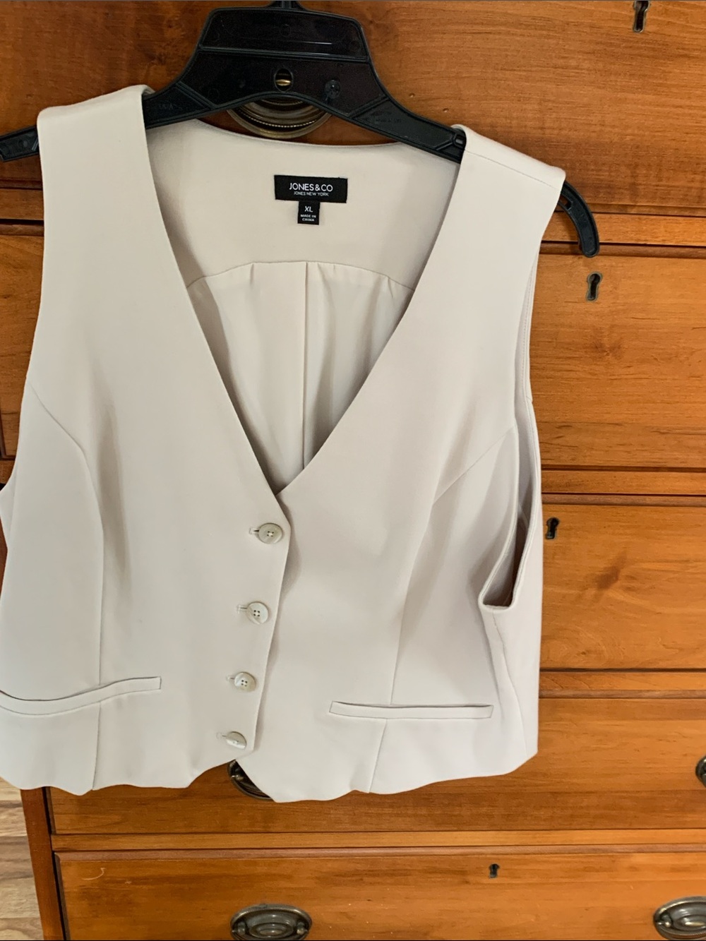 Jones & Co  Cream Button Women’s Vest